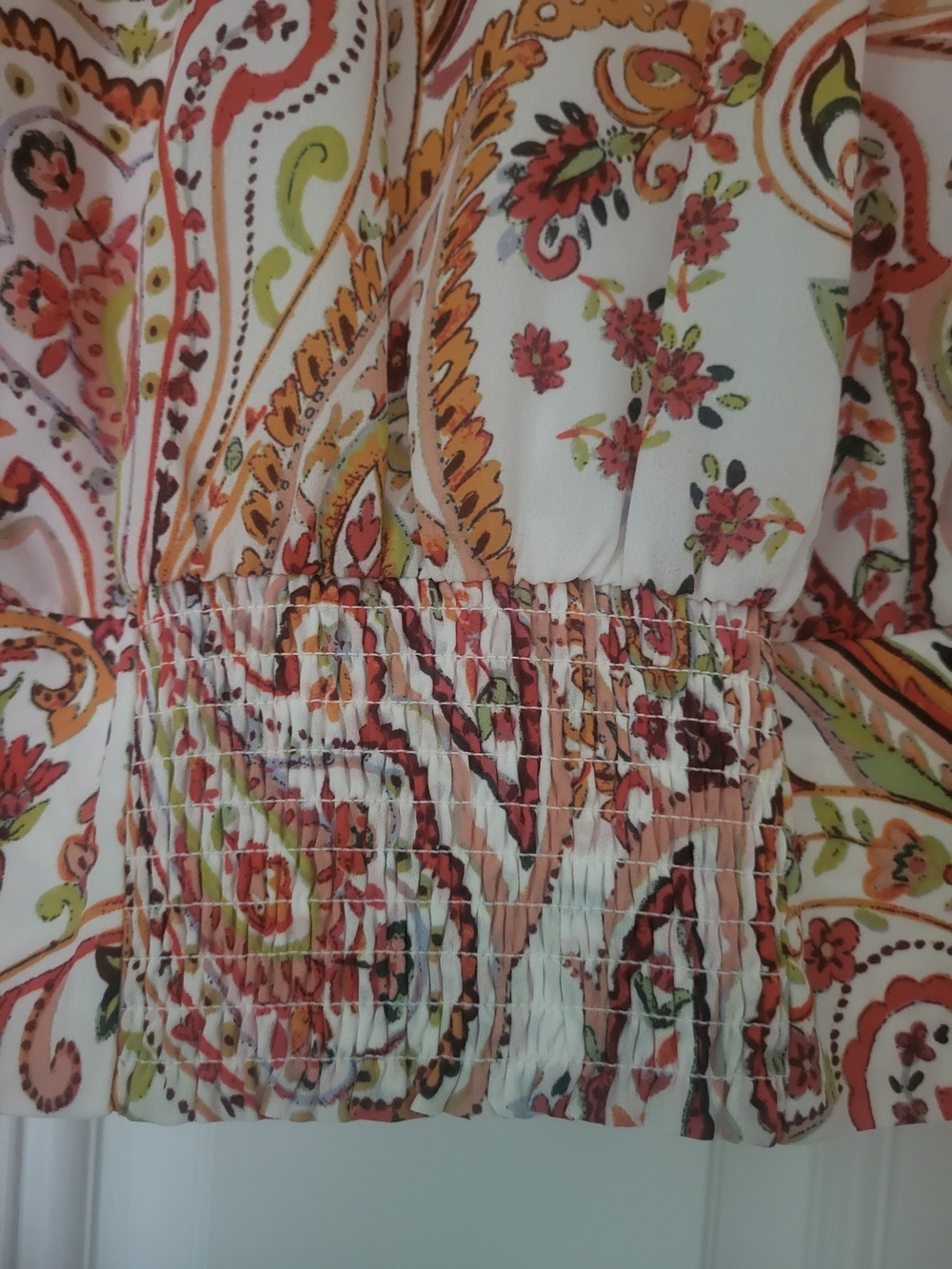 New York & Company White Paisley Halter Style Top and Pants Set. - Picture 6 of 14